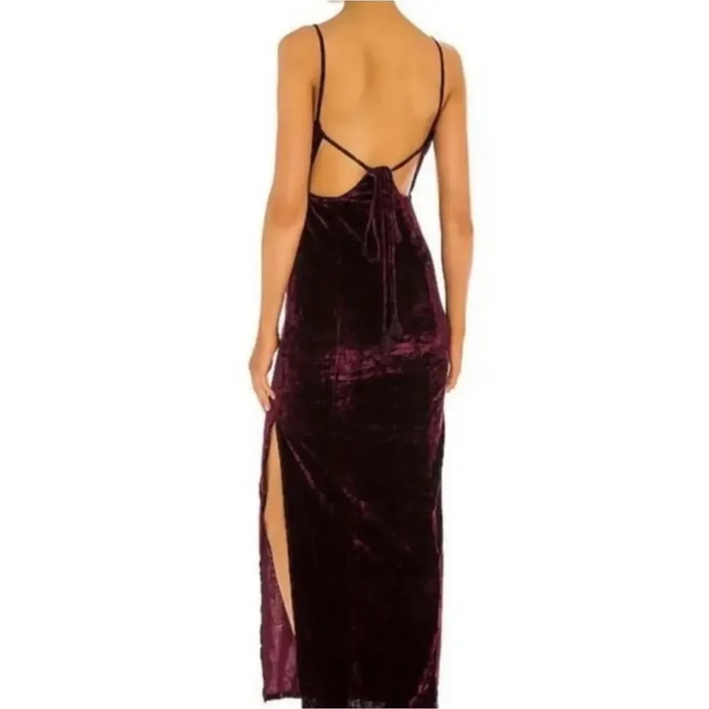 Free People Low Key Crushin Velvet Dress in Pomegranate Wine - Picture 3 of 8